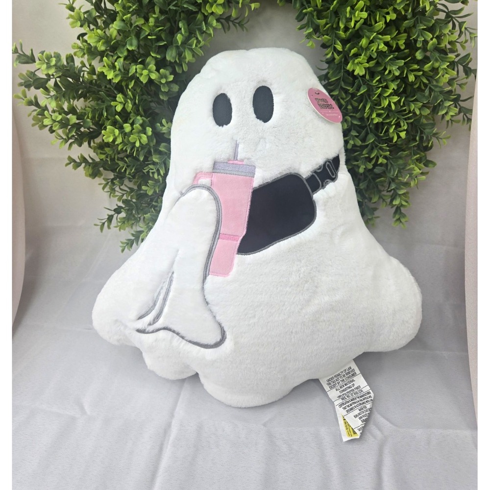 NWT Viral Bougie Ghost Plush Pillow Spooky Nights Pink Stanley Tumbler Belt Bag